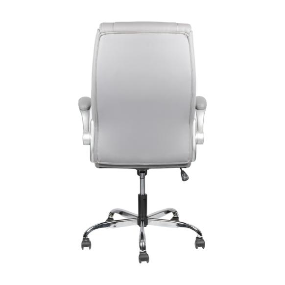 FH-8133 Lifting leather office chair with kd disassembled feet can turn up the armrest